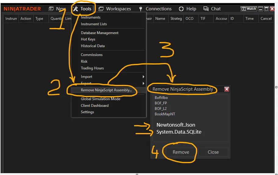 remove duplicates files from ninjatrader